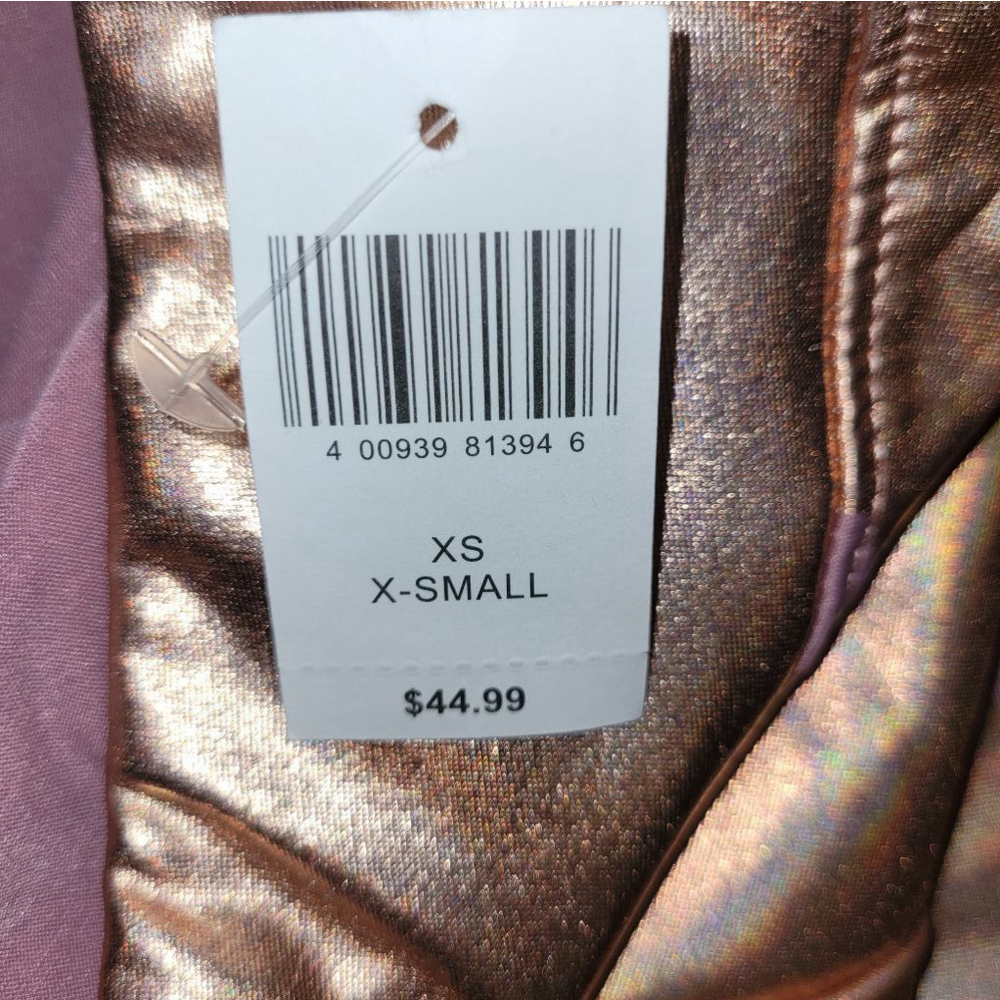 Women's Disney Rose Gold Pink Metallic Leggings - Size XS - Picture 6 of 8